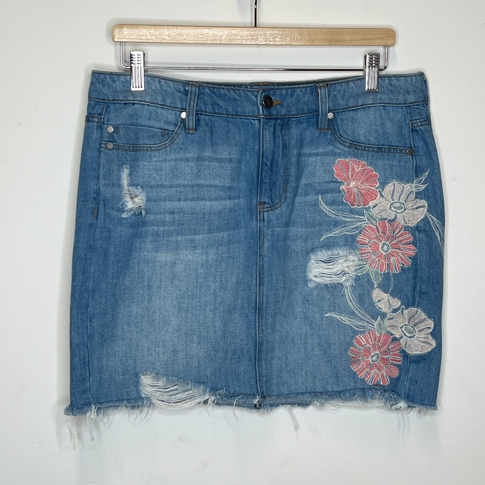 Liverpool Jean skirt embroidered size 8